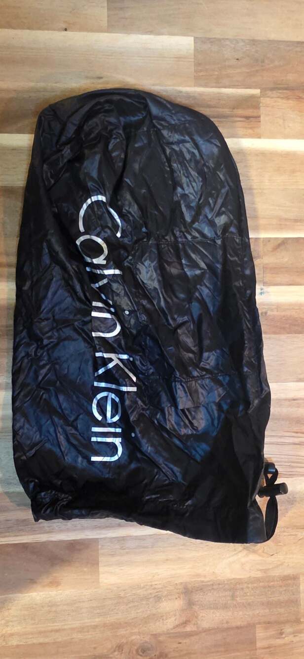 Calvin Klein Black Packable Down Hooded Long Puffer Small - Picture 6 of 9